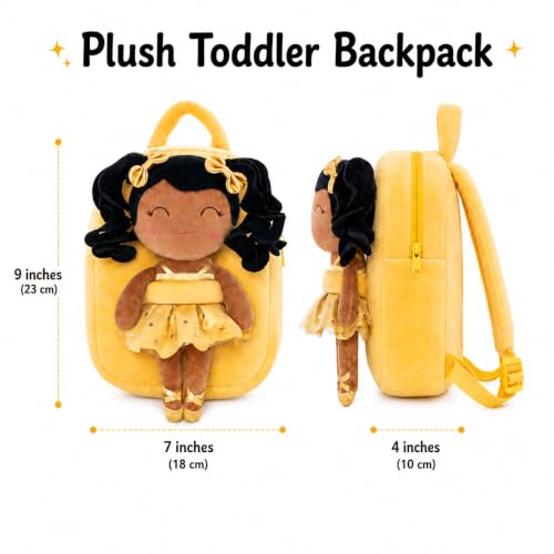 Gloveleya Toddler Backpack Baby Ballerina Girl Gifts Plush Curly Hair Ballet Backpack - Black Blonde 9 inches by Gloveleya - Used condition - Image 2