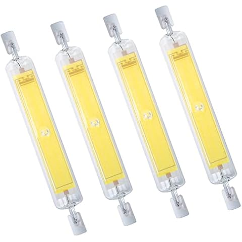 KIMROO 15W 118mm R7S LED Bulbs(4 Pack) 150W Halogen Enquivalent J-Type 120V Dimmable T3 R7s Base Double Ended Flood Light for Landscape Light (White) Cover