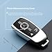 ZSPDACC Compatible with Mercedes Benz Key Fob Cover Silver car Key Chain case Protector Holder E300 E350 E400 E450 A220 CLA250 C300 GLA250 GLB250 GLC300 GLE350 GLE450 GLE580 C43 E53 Accessories