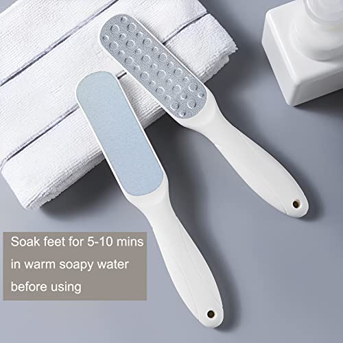 2 Pcs Double Sided Multidirectional Nickel Foot File Callus Remover Heel Scraper Foot Scrub Care Tool to Remove Rough Cracked Corns Smoothing Hard Skin
