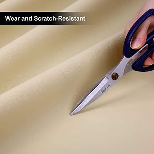 Butarfe Faux Leather Sheet 2 Yards 54\" x 72\" Upholstery Vinyl 1.0mm Thick Pleather Soft PU Leather Beige Upholstery Vegan Leather Fabric Synthetic Material for Sofa Bags Chairs Car Seats DIY Craft