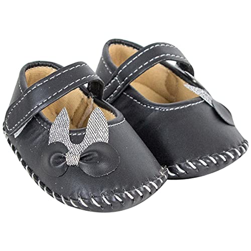 Image of Neska Moda Baby Girls Synthetic Leather Hook & Loop Loafer Booties /Shoes For 6 To 12 Months -BT908