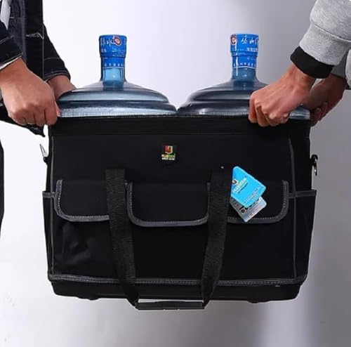 Bolsa de Ferramentas Multifuncional Com Rodinhas Em Lona Espaçosa Transporte Fácil Alça Para Carrega