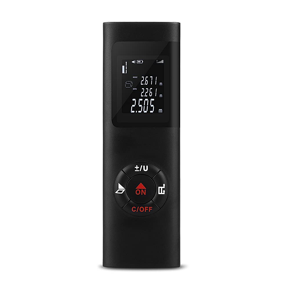 Karlak Télémètre numérique intelligent de 40 m - Mini mètre de distance - Chargement USB - Appareil de mesure de l'espace électronique pour les distances de volume de zone