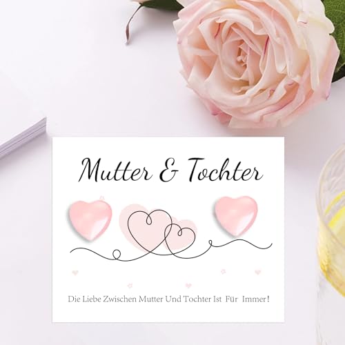 BMGRKYQX Mutter Tochter Geschenk,2pcs Steine+Karte+Organzasäckchen,Kleine Geschenke für Mama Geschenk für Tochter von Mama für Geburtstag Weihnachten Neujahr Glücksbringer