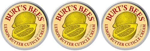Burt's Bees Hand Skin Care, Moisturizing Cuticle Cream for Dry Skin, 100% Natural, with Lemon Butter, 0.6 Ounce (Pack of 3)