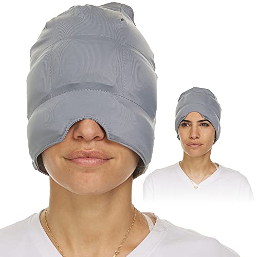 Migraine Relief Ice Head Wrap Headache and Migraine Hat | Cold Gel Head Ice Pack with Face and Eye Mask Compress for Cooling Migraine Relief - Tension Headache Relief, Sinus Pressure Relief