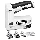 AMPFORCE Agrafeuse électrique 2-en-1 sans fil 4V lithium-ion avec charge USB-C – inclut agrafes et clous pour tapisserie, réparation de meubles, moquette et bricolage maison