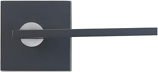 Bravura Hardware 943 Raleigh Lever Privacy Lockset with Modern Square Trim Reversible Adjustable Door Handle Lever for Bedroom/Bathroom, Matte Black