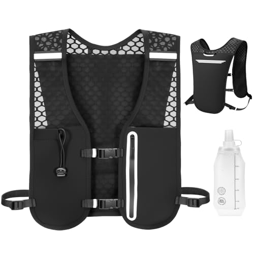 Kartoiy Running Vest Women With Water Bladder, Adjustable Running Hydration Vest Mens, Lightweight & Breathable Hydration Backpack For Trailrunning Hiking Marathon Cycling(Black) - 8
