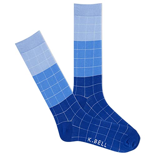 K. Bell Men's Pool Tiles Crew, Marine Blue, Men's Shoe 10-13, 1 Pair