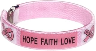 Pink Ribbon Bangle Bracelets for Breast Cancer Awareness - Perfect for Support Groups and Fundraisers (5 Bracelets)