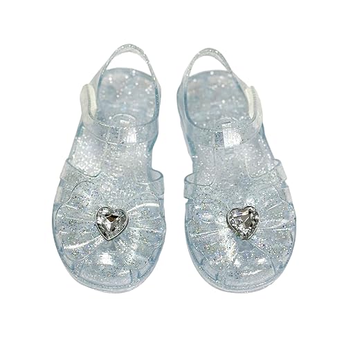 Jelly Sandals For Toddler Girls Closed Toe Waterproof Bow Flat Shoes For Little Kids Big Girl Random Pack Blind Box Pearly White Or Glitter Transparent Color3