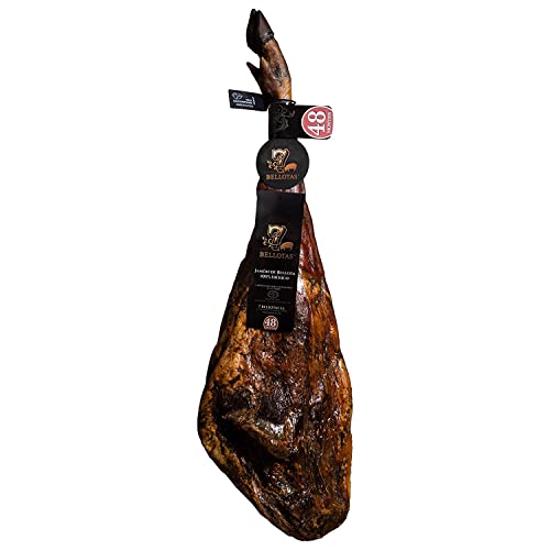 7 BELLOTAS Acorn-fed 100% Iberico Ham | Jamon Pata Negra Bellota | Spanish Iberian Ham Leg with 48 Months (Bone-in +8,0KG)