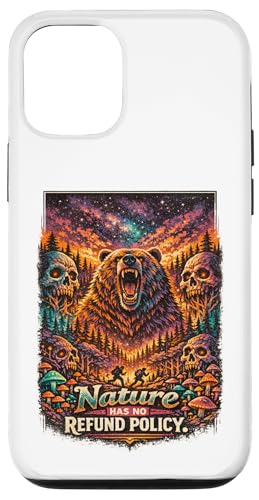 Nature Has No Return Policy Bear Camping �n�C�L���O �r���e�[�W ���C���h �X�}�z�P�[�X iPhone 12/12 Pro �p
