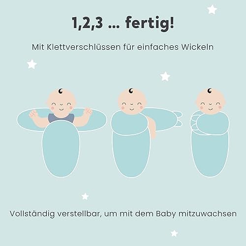 Pucksack CuddleBug 3er-Pack für Babys 0-3 Monate mit Klettverschluss