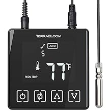 TerraBloom Programmable Thermostat Speed Controller with Temperature Probe for ECMF Series Fans