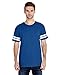 LAT Men's Fine Jersey Crew Neck Short Sleeve Football Tee, Vintage Burgandy/White, L