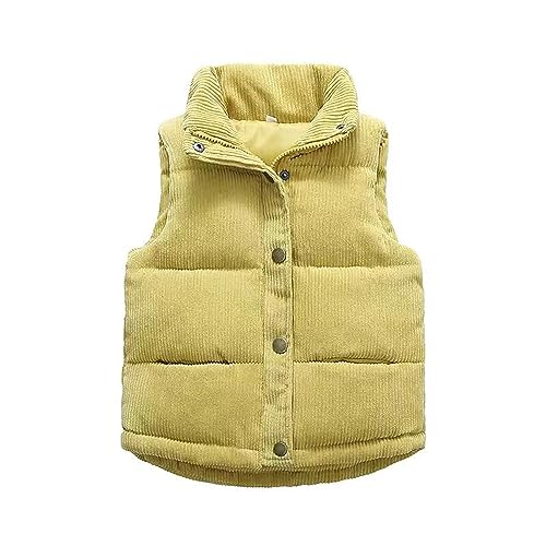 FaLkin-Kinder-Steppweste-Winter-Aermellose-Jacke-Mode-Stehkrage-Winterjacke-Kordsamt-Atmungsaktive-Weste-fuer-Maedchen-Jungen-Herbst-Winter-Warm-Oberteil-Dicke-Oberbekleidung-Kids-Weste