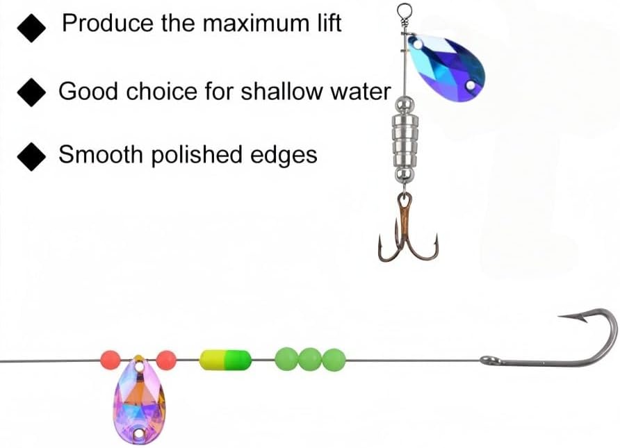 50pcs Electroplated Plastics Colorado Blades DIY Spinner Walleye Bass Lure Making Supplies Mixed Color