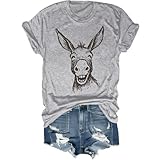 Funny Smiling Donkey Face Shirt Donkey Shirts for Women Man Laughing Face Quirky Farm Farming Tshirt