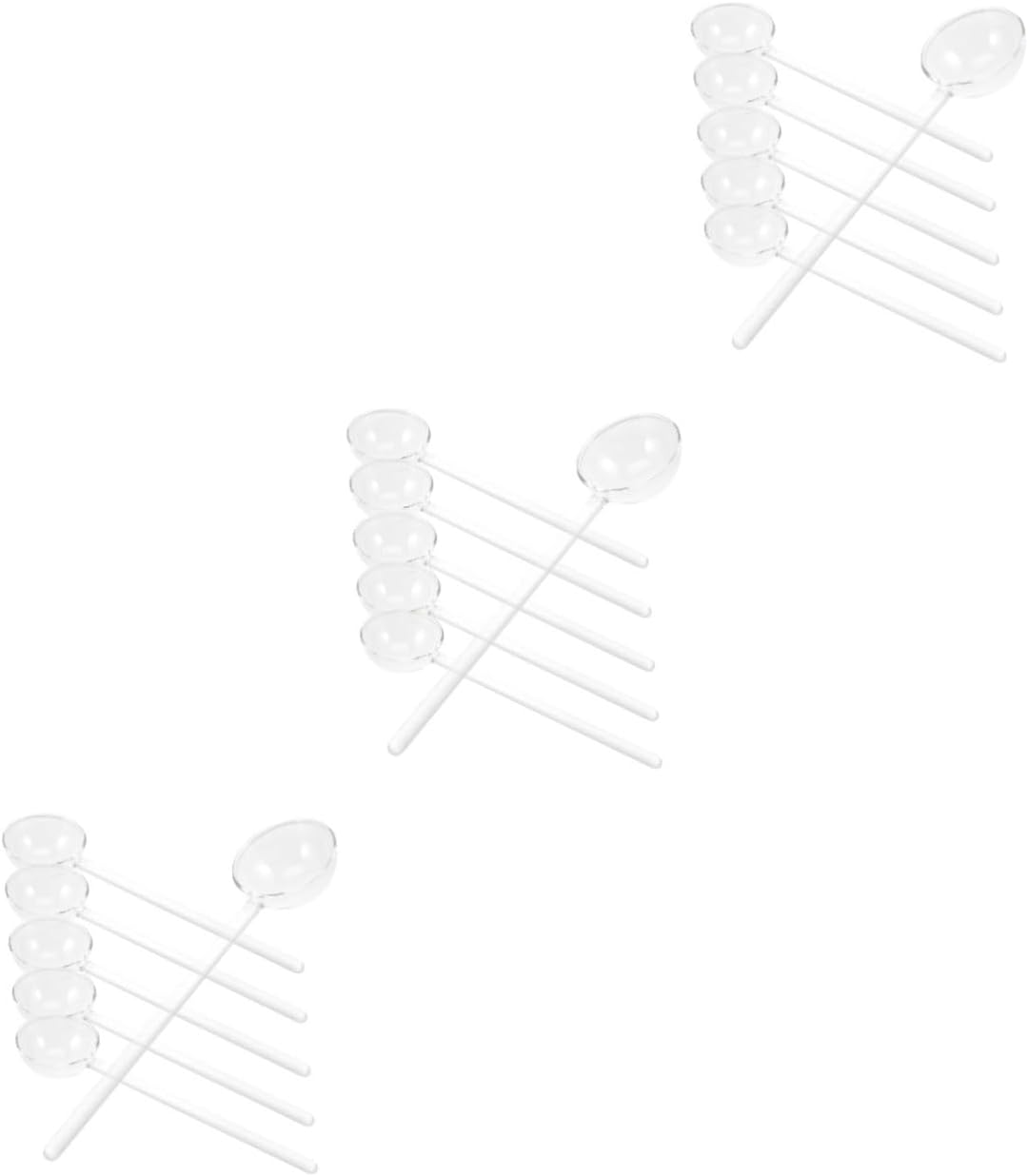 Zerodeko 18pcs Heat Resistant Long Handle Glass Soup Spoon for Tea Dessert Salad Tableware