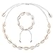 GLITZFAS Damen Natural Shell Choker Halsketten Armband Schmuck Set Boho Muschelkette