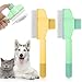 Tyqour 2個 ペット ノミコーム 猫 犬用 脱毛ブラシ 2025 ペット 脱毛コーム ワンクリックセルフクリーニング付き