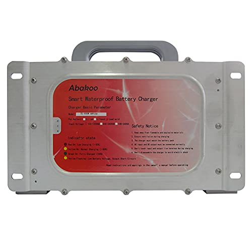 Abakoo 48V 15A Battery Charger For Club Car Golf Cart, With 3 Pin Round Plug, Ip67 Waterproof #TOP7