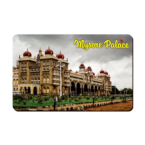 Image of Elegant Fridge Magnet with Themes |Rectangular Size Refrigerator Magnet with Magnetic Rubber Back | Pack of 1, 8.6cm X 5.4cm (Mysore Palace)
