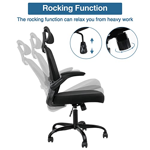 Artethys Ergonomic Office Chair High Breathable Mesh Back Executive Desk Chair With Height Adjustable Lumbar Support & Headrest Flip-Up Armrest Thick Cushion Seat #TOP3