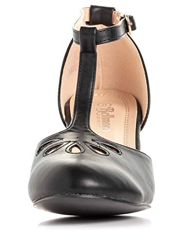 Bellmora Women's Jamie-01 Vintage Round Toe T-Strap Mary Jane Costume Dress High Heel Swing Shoe With Sexy 3" Heel For Every Flapper (Black, 8.5 M Us) #TOP3