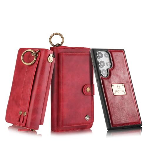 Étui portefeuille Samsung Galaxy S24 rouge pour organiser vos sorties en ville