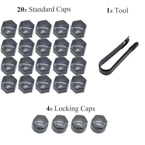 Tornillos de rueda de 22 mm con tapa protectora gris para Opel Insignia 3