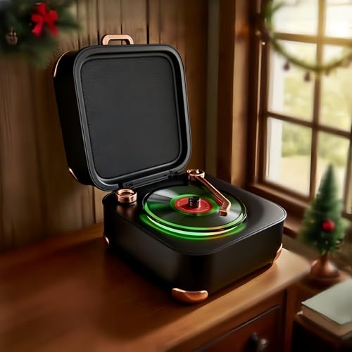 Retro Bluetooth Speaker with RGB Vinyl Light