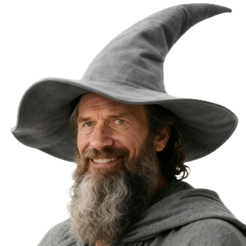HOMELEX Grey Witch Hat Adult Wizard Hat Sorcerer Accessories Halloween