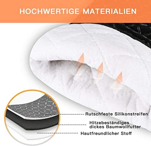 Milcea Rękawice Kuchenne, Czarny, 30 * 18 * 3.5cm