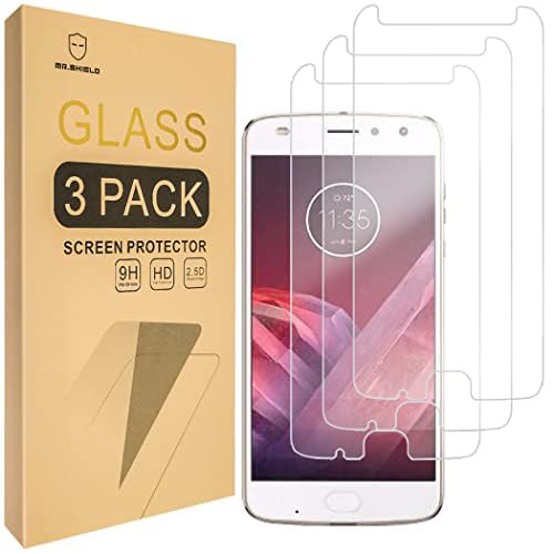 Mr.Shield [3-PACK] Designed For Motorola MOTO Z2 Play [Tempered Glass] Screen Protector [Japan Glass With 9H Hardness] with Lifetime Replacement