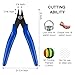 HongWay 5pcs Micro Flush Cutters With Internal Spring, 5 Inches Blue - Side and Diagonal Cutters for Electronics, Heating Wire, Model Sprue, Soft Copper Wire Snips