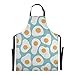 AQQA Oeufs au plat délicieux petit déjeuner Chef tablier de cuisine pour hommes réglable 88x68 cm tablier pour hommes goutte d'eau tablier de jardinage pour hommes femmes