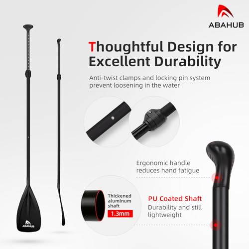 image for Abahub SUP Paddles - 3 Piece Adjustable Stand up Paddle - Lightweight 