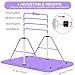 ZUETK Expandable Gymnastics Bar with Mat for Kids, Adjustable Height Junior Training Kip Bar, Folding Gymnastic Horizontal Bars Monkey Bar, Home Gym Equipment for Kid Gymnasts, Child, Girl, Boy