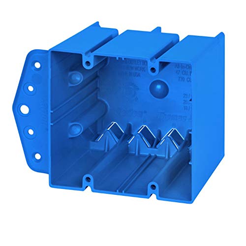B249B 2-Gang Blue Pvc New Work/Old Work Deep Switch/Outlet Wall Electrical Box #TOP26