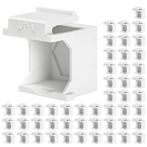 Image of 50-Pack Blank Keystone Jack Inserts-White