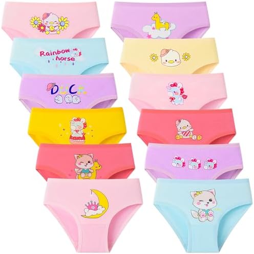 Charmi Mädchen Unterhosen Slips Unterwäsche Baumwolle 12er-Pack
