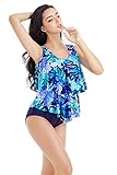 Taschen Bademode Mastektomie Badeanzug für Silikon Fake Brustform Brustkrebs Frau Bademode 958 (5XL, Blau)
