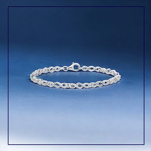 Dazzlingrock Collection Ladies Swirl Infinity Bracelet with Round White Diamond Accents, 925 Sterling Silver3