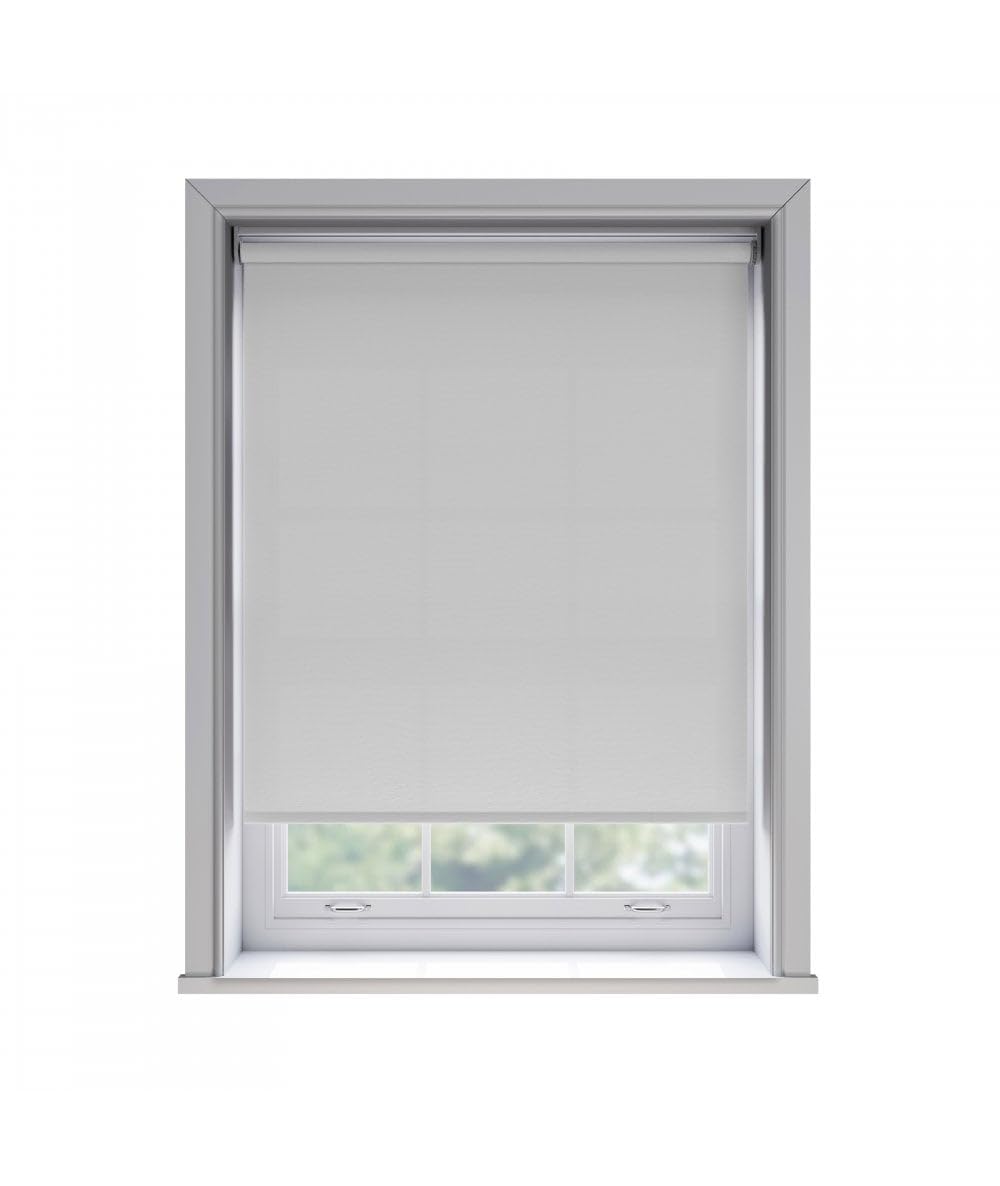 85cm No Drill White Thermal Blackout Roller Blind (170cm Drop)