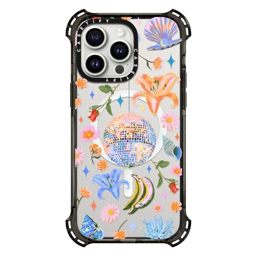 Coque iPhone 15 Pro Max CASETiFY Bounce compatible MagSafe Noir transparent Disco Magic - 3