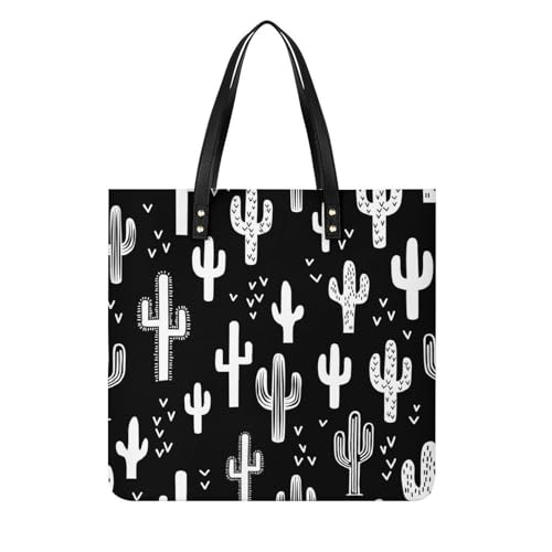 Sac à bandoulière Cactus Noir : le tote bag idéal pour vos voyages et virées shopping